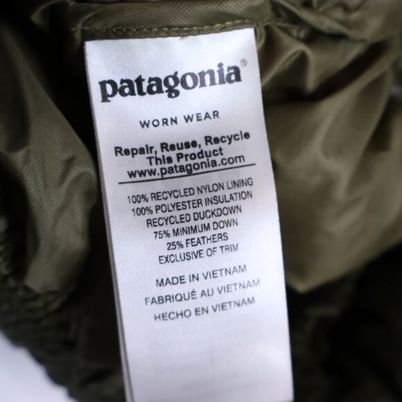 PATAGONIA Raven Rocks Hoody Puffer Jacket Forest Green 700 Fill Women's S - Picture 9 of 11